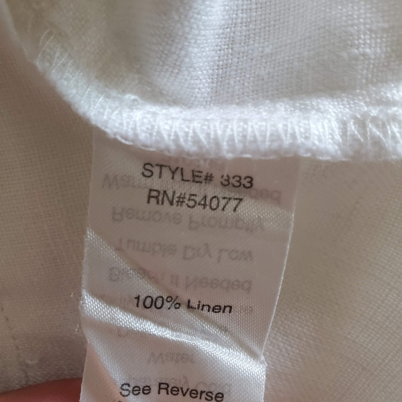 Cabi Jacket Womens Small White Linen Button Up Long Sleeve Mock Collar Coat - Picture 10 of 12